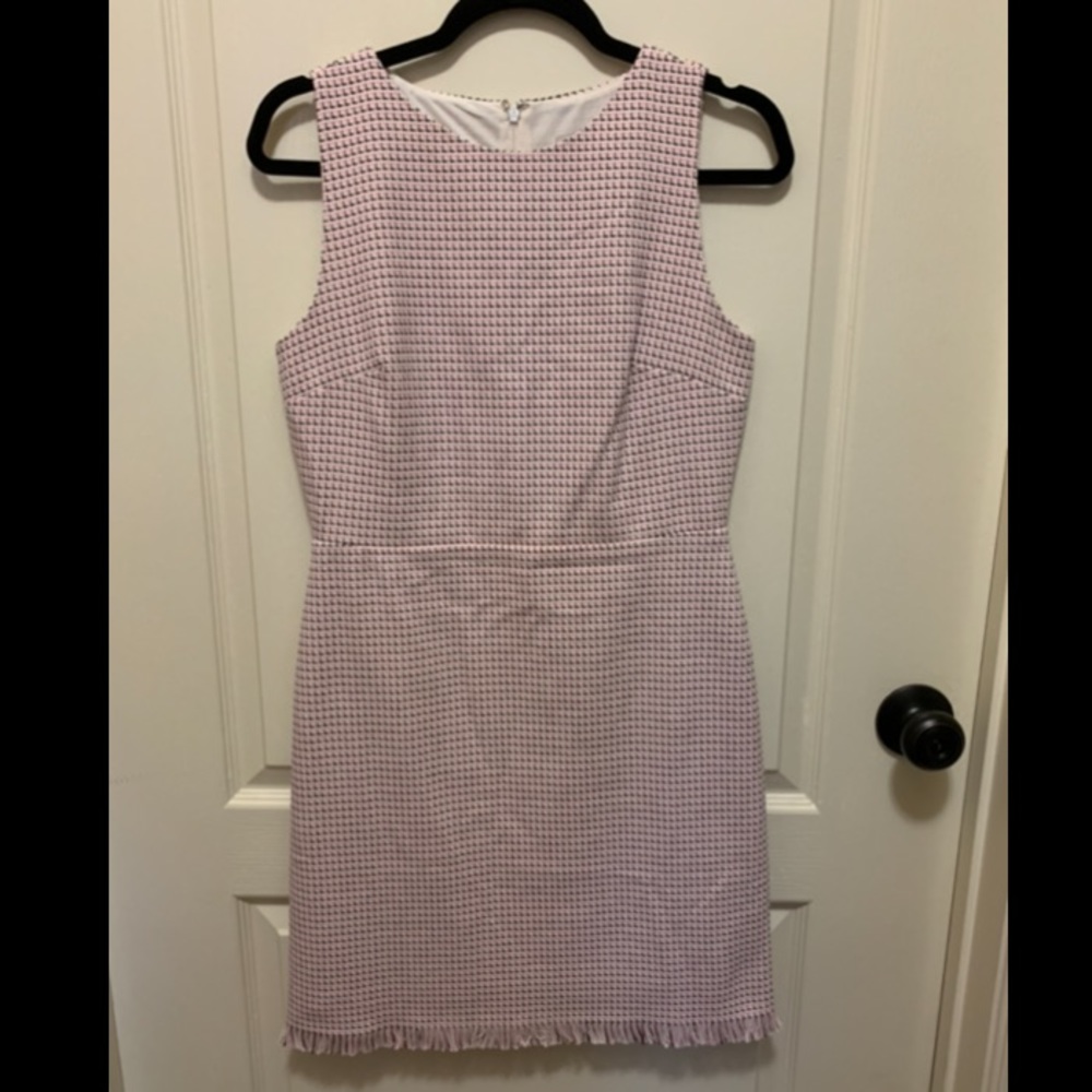 NWOT Loft Pink Tweed Dress with Fraying